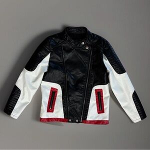 Kids Black and White Jacket with Red Accents